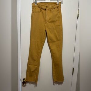 MOTHER Ankle & Cropped Jeans in Mustard Yellow, like new